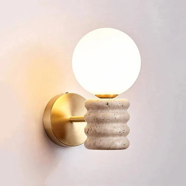 Camille Zen Glow Travertin-LED-Wandleuchte