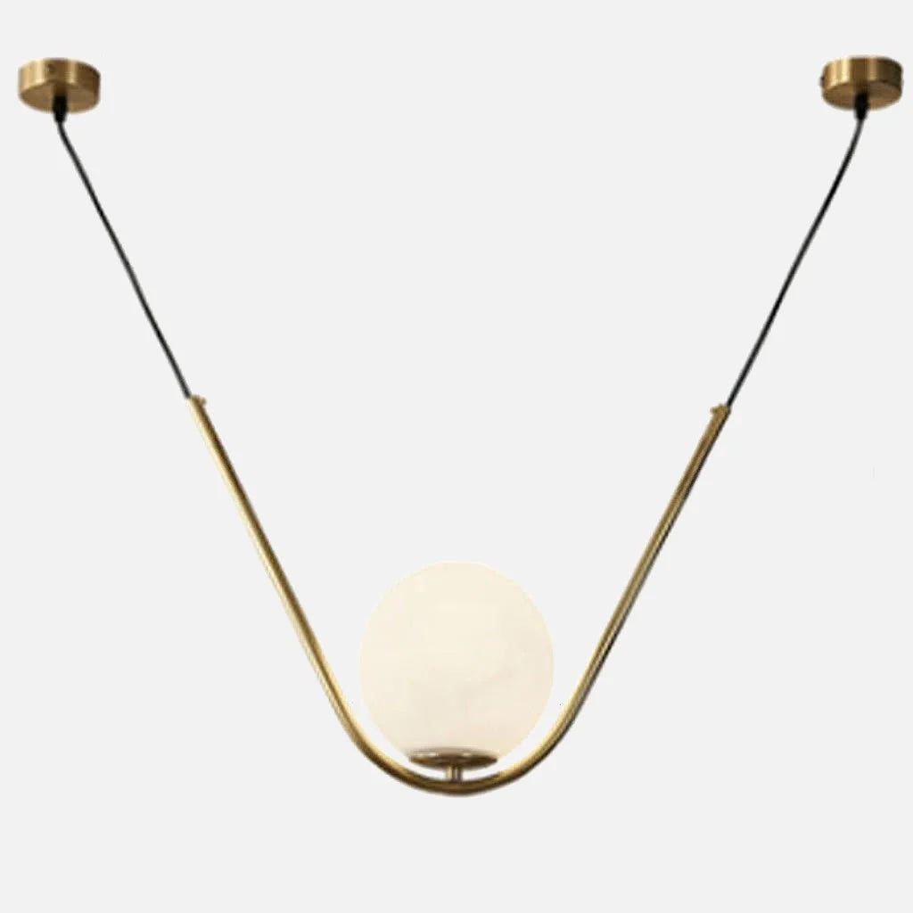 Élodie Glass Brass Orb Pendant Light Luxury Frosted Globe Ceiling Fixture