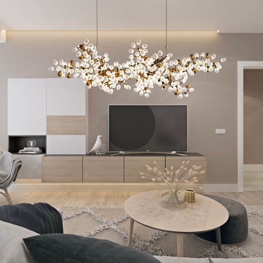 Chloé Kronleuchter mit goldenem Weinreben-Design