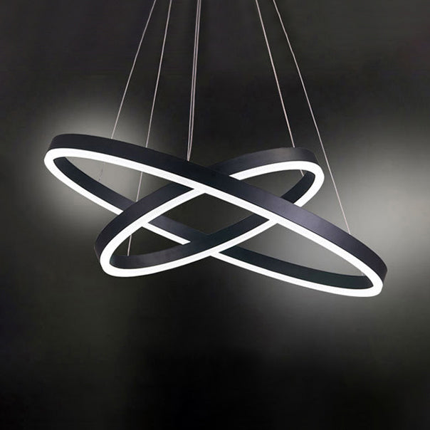 Madeleine Multi-Ring LED Chandelier in Black