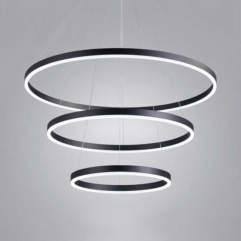 Madeleine Multi-Ring LED Chandelier in Black