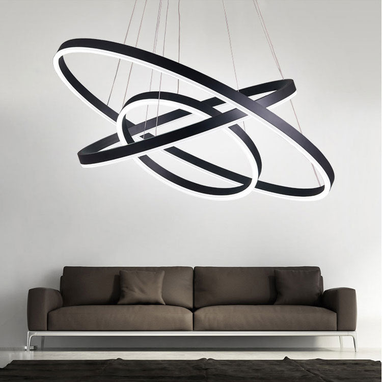 Madeleine Multi-Ring LED Chandelier in Black