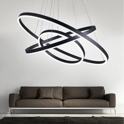Madeleine Multi-Ring LED Chandelier in Black