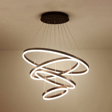 Madeleine Multi-Ring LED Chandelier in Black
