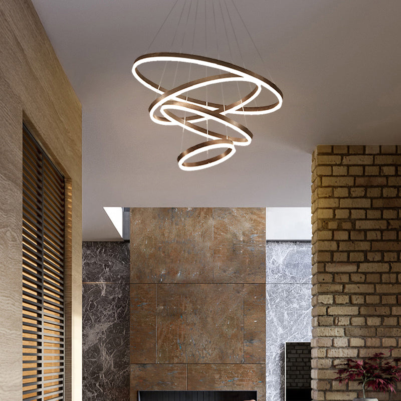 Madeleine Multi-Ring LED Chandelier in Black