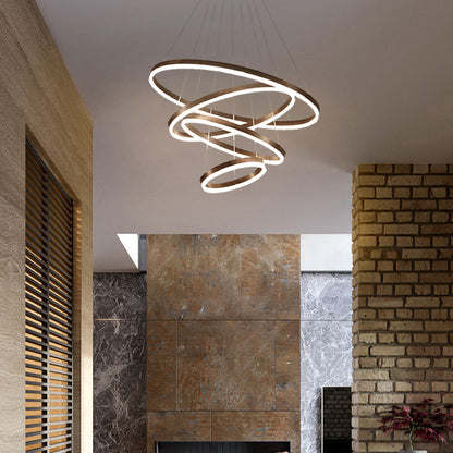 Madeleine Multi-Ring LED Chandelier in Black