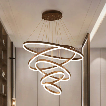 Madeleine Multi-Ring LED Chandelier in Black