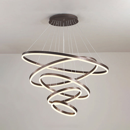 Madeleine Multi-Ring LED Chandelier in Black