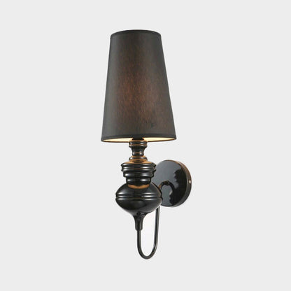 Céleste Tapered Fabric Wall Lamp with White, Black, or Silver Shade