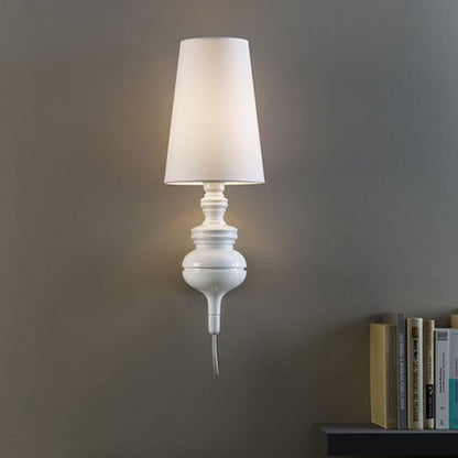 Céleste Tapered Fabric Wall Lamp with White, Black, or Silver Shade