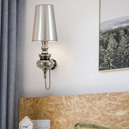 Céleste Tapered Fabric Wall Lamp with White, Black, or Silver Shade