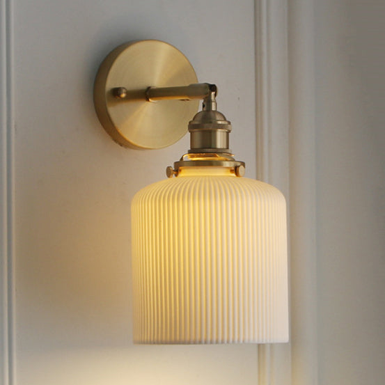 Élodie Porcelain Wall Lamp with Brass Socket