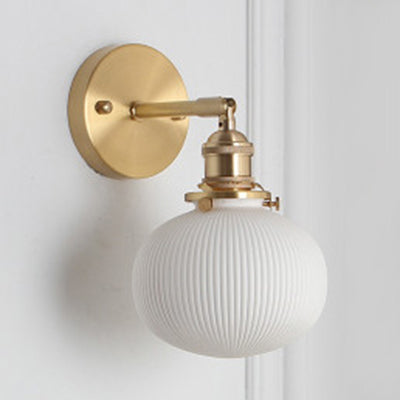 Élodie Porcelain Wall Lamp with Brass Socket