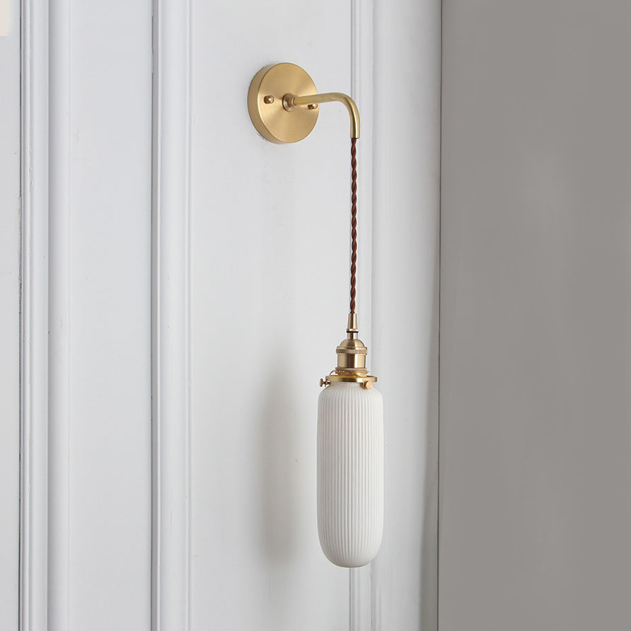 Élodie Porcelain Wall Lamp with Brass Socket