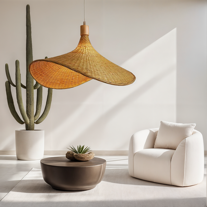 Amélie Woven Bamboo Pendant Light