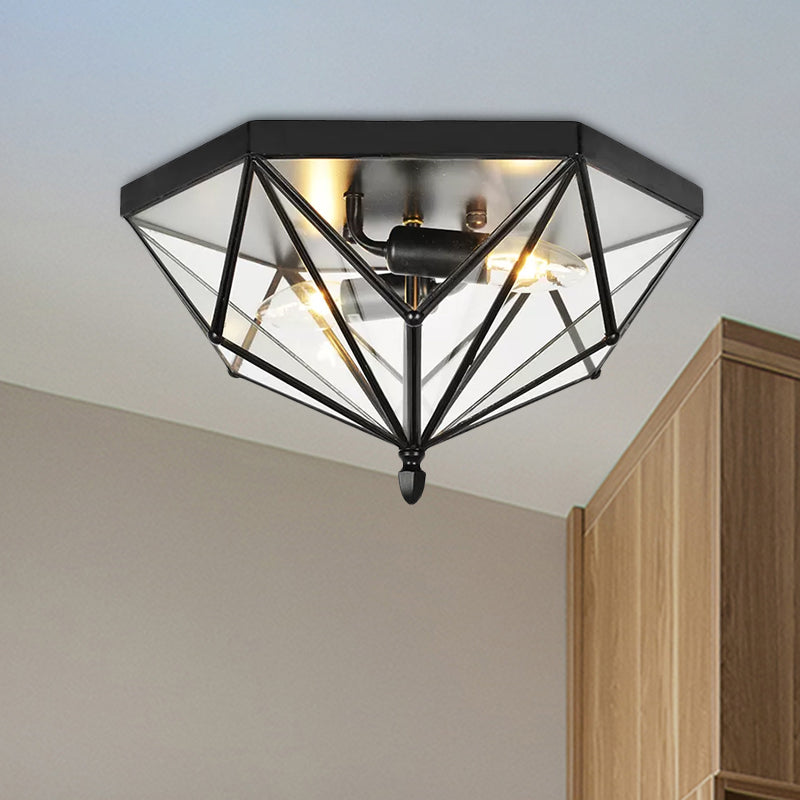 Sophie Vintage Polyhedron Glas Deckenleuchte