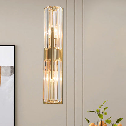 Isabelle Wandleuchte mit klarem Kristall und Gold-Finish