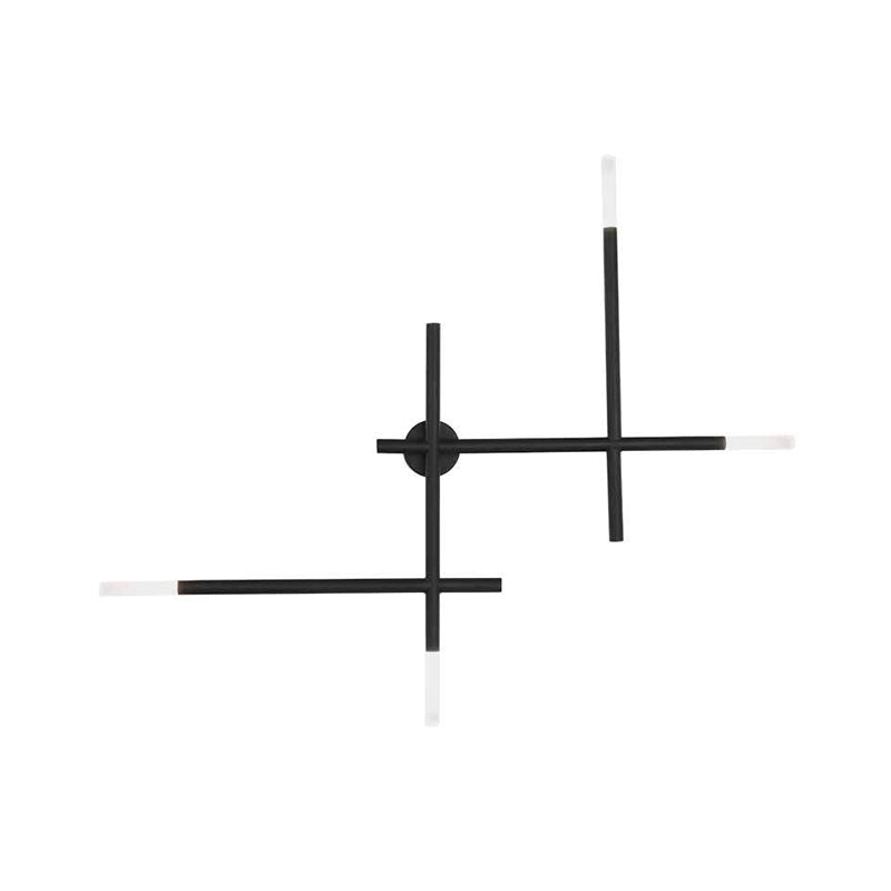 Camille Crossed Lines Wandleuchte mit Schwarz/Gold-Finish und 4 LEDs