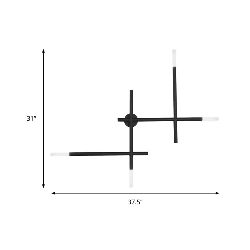 Camille Crossed Lines Wandleuchte mit Schwarz/Gold-Finish und 4 LEDs