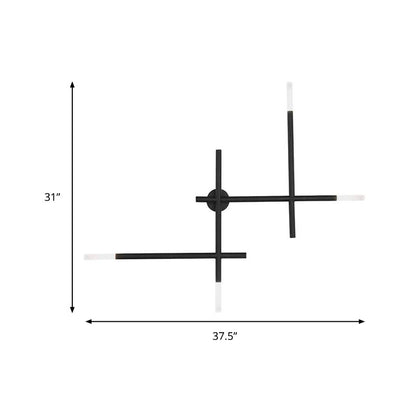 Camille Crossed Lines Wandleuchte mit Schwarz/Gold-Finish und 4 LEDs