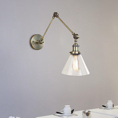 Lucienne Vintage Swing Arm Glass Wall Sconce Lamp