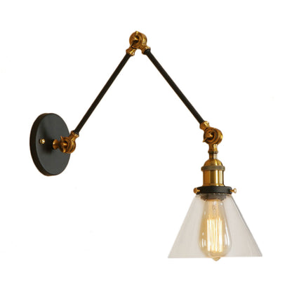 Lucienne Vintage Swing Arm Glass Wall Sconce Lamp
