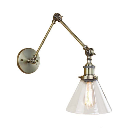 Lucienne Vintage Swing Arm Glass Wall Sconce Lamp
