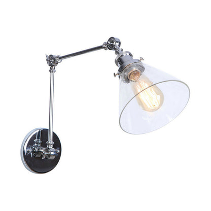 Lucienne Vintage Swing Arm Glass Wall Sconce Lamp