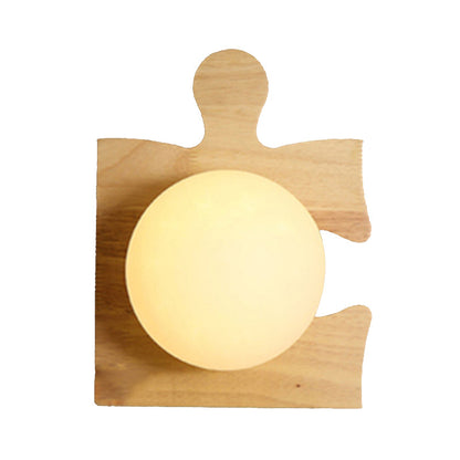 Amélie Wooden Orb Glass Wall Light Sconce
