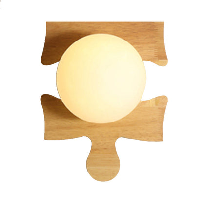 Amélie Wooden Orb Glass Wall Light Sconce
