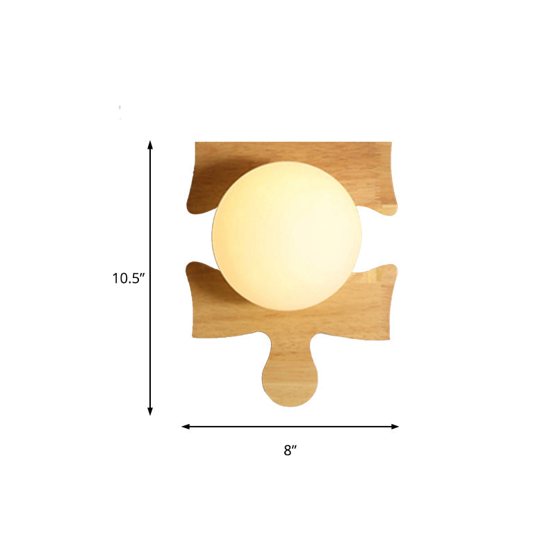 Amélie Wooden Orb Glass Wall Light Sconce