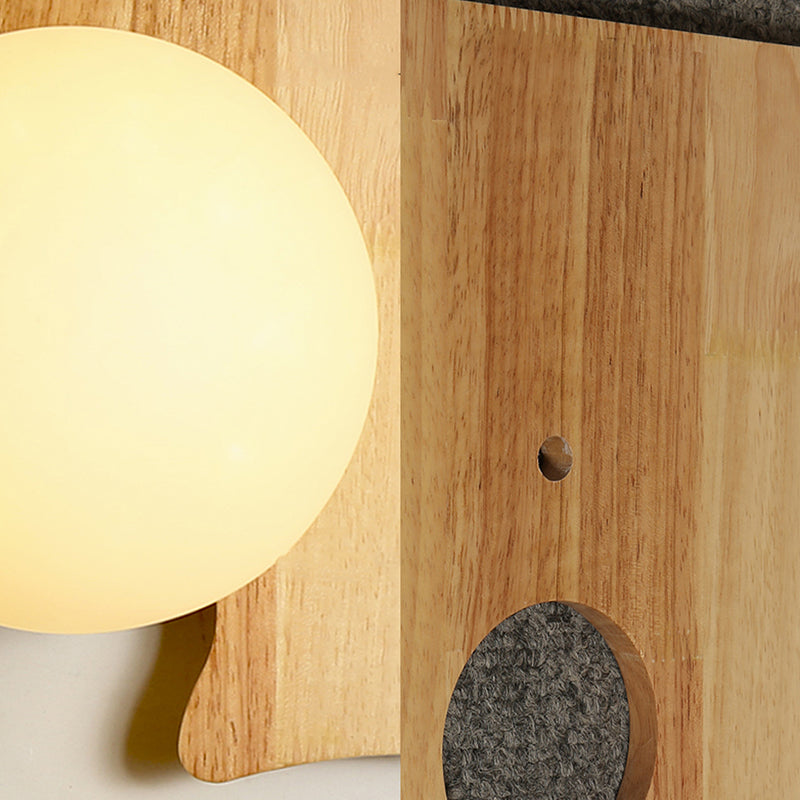 Amélie Wooden Orb Glass Wall Light Sconce