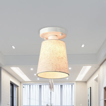 Lucie Fabric Horn Semi Flush Ceiling Light