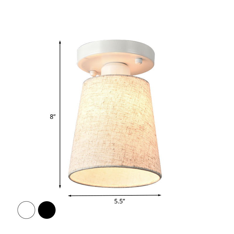 Lucie Fabric Horn Semi Flush Ceiling Light