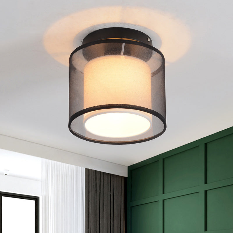 Camille Dual Layer Fabric Flush Ceiling Light