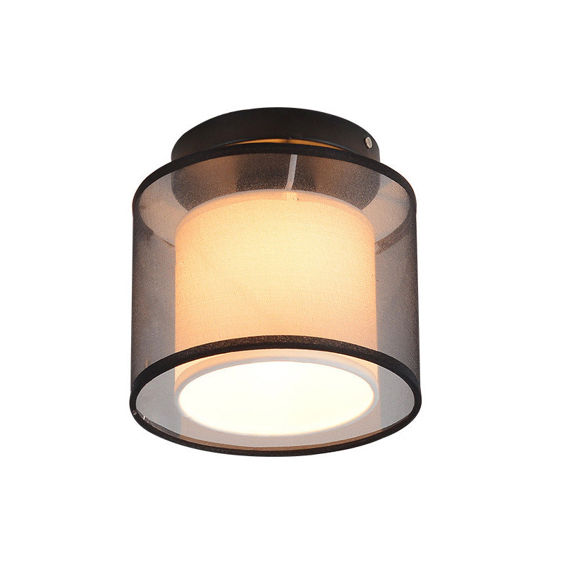 Camille Dual Layer Fabric Flush Ceiling Light