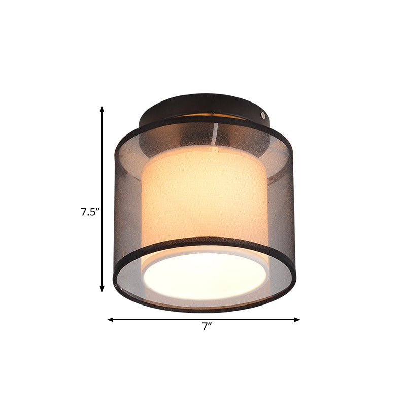 Camille Dual Layer Fabric Flush Ceiling Light