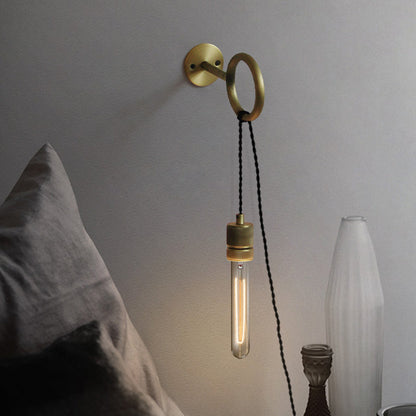 Valentine Colonial Ring Bare Bulb Wall Sconce Gold