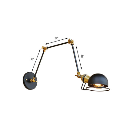 Hudson Vintage Industrie-Wandleuchte mit Schwenkarm