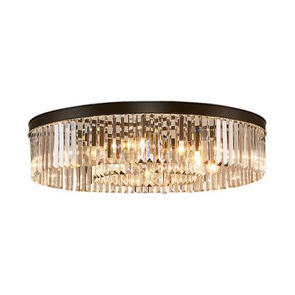Geneviève Crystal Prism Black Flush Mount Ceiling Light