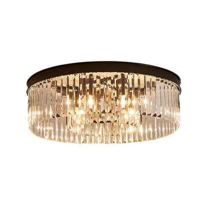 Geneviève Crystal Prism Black Flush Mount Ceiling Light