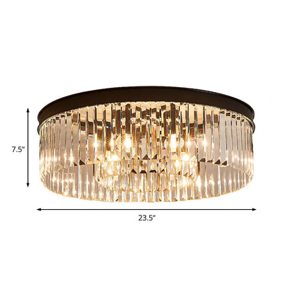 Geneviève Crystal Prism Black Flush Mount Ceiling Light