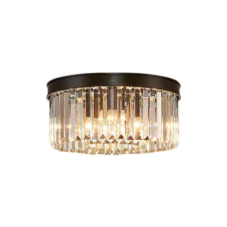 Geneviève Crystal Prism Black Flush Mount Ceiling Light