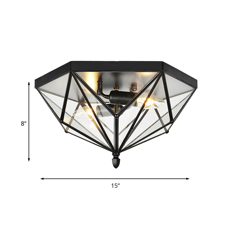 Sophie Vintage Polyhedron Glas Deckenleuchte