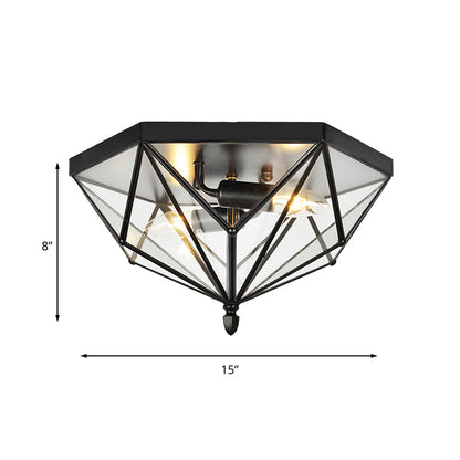 Sophie Vintage Polyhedron Glas Deckenleuchte