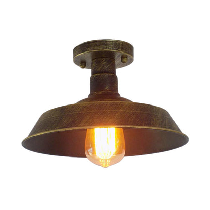 Margaux Farmhouse Barn Shade Halbeinbau-Deckenleuchte aus Metall