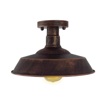 Margaux Farmhouse Barn Shade Halbeinbau-Deckenleuchte aus Metall