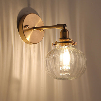 Marceline Wandleuchte Kugel Glas Kolonial Gold Finish