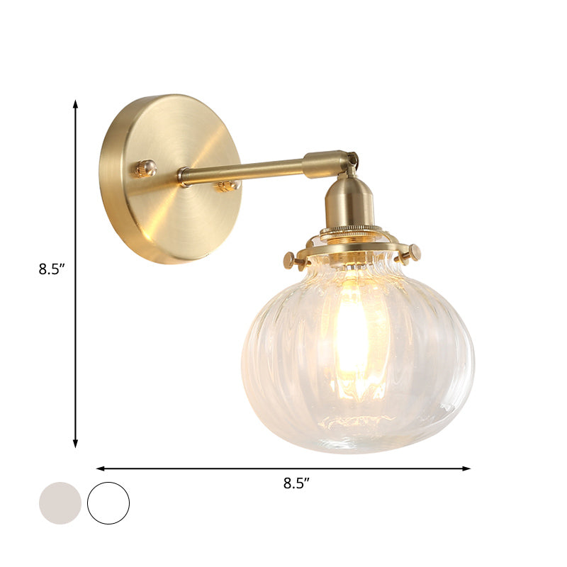 Marceline Wandleuchte Kugel Glas Kolonial Gold Finish