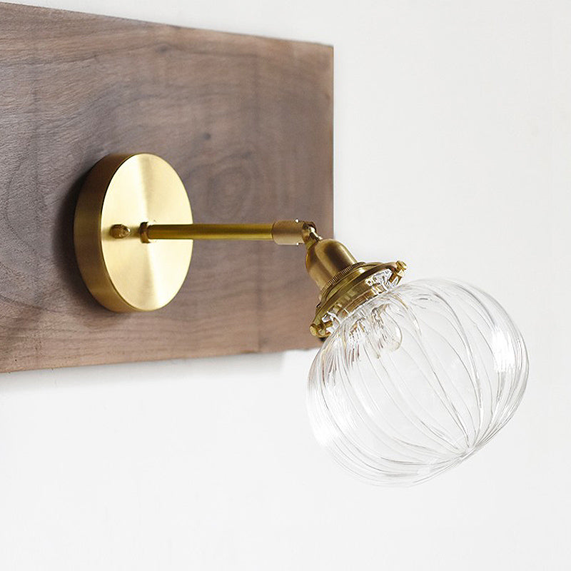 Marceline Wandleuchte Kugel Glas Kolonial Gold Finish